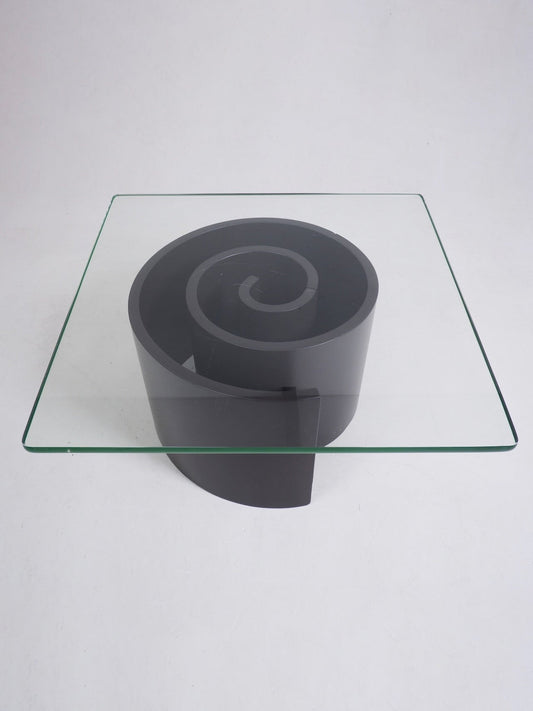 Spiralling Wood and Glass Coffee Table, ca. 1970 Coffee Tables