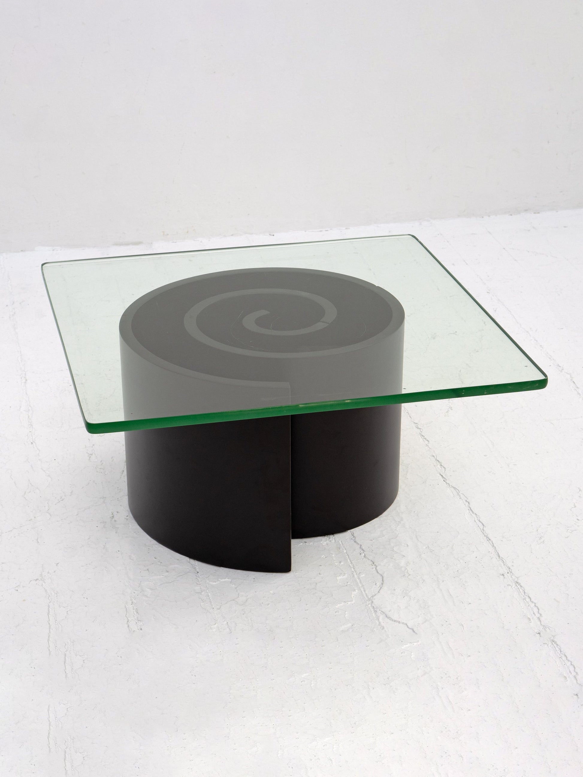 Spiralling Wood and Glass Coffee Table, ca. 1970 Coffee Tables