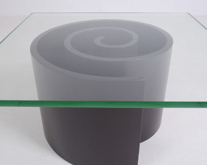 Spiralling Wood and Glass Coffee Table, ca. 1970 Coffee Tables