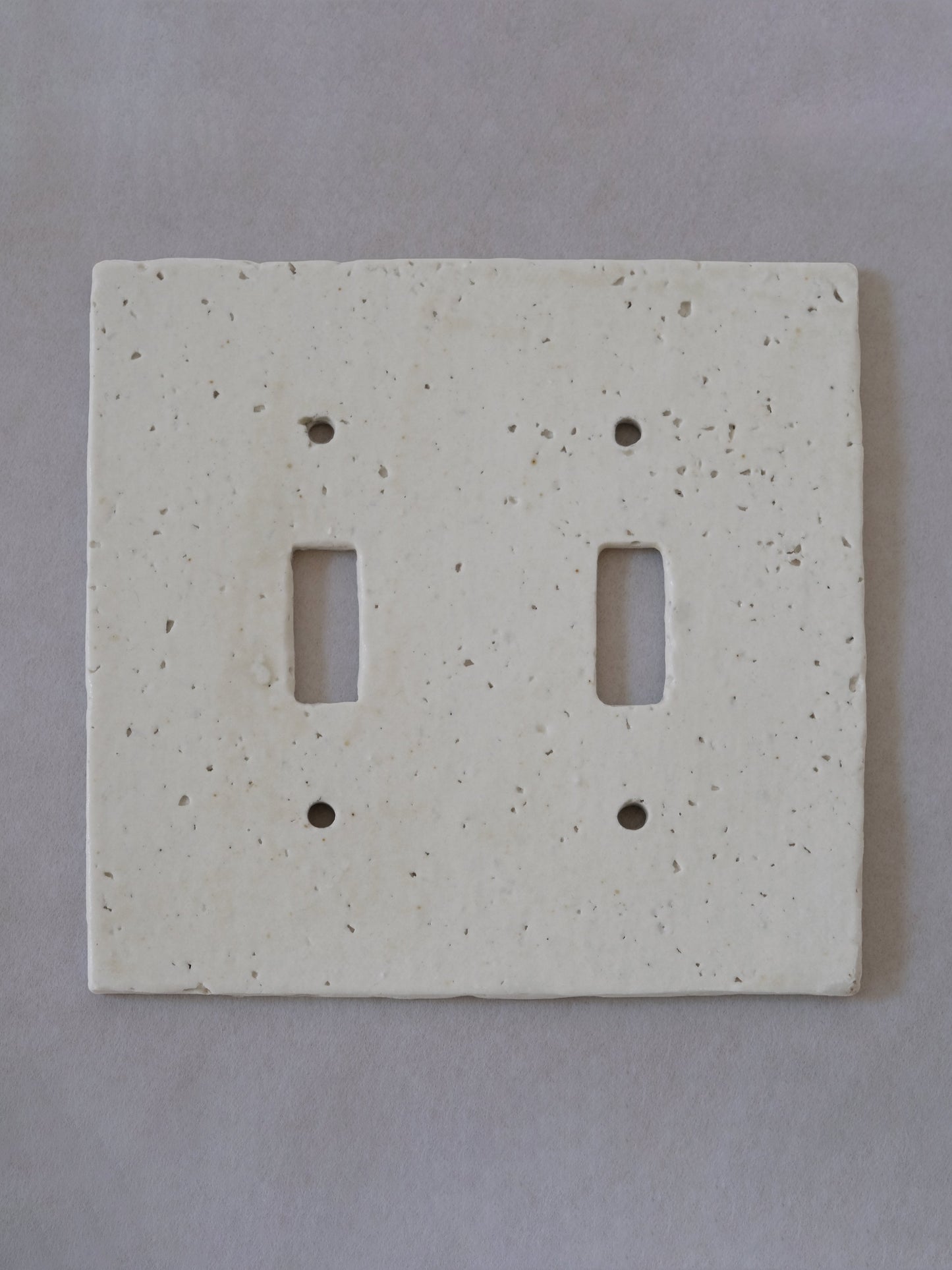 Square Double Gang Porcelain Light Switch Plate Hardware