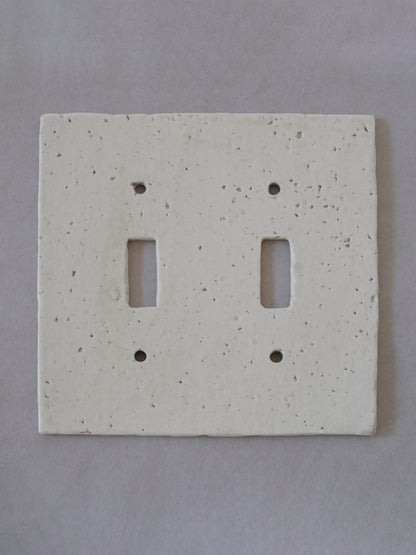Square Double Gang Porcelain Light Switch Plate Hardware