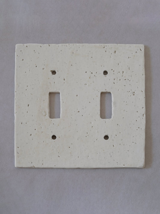Square Double Gang Porcelain Light Switch Plate Hardware