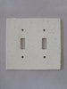 Square Double Gang Porcelain Light Switch Plate Hardware
