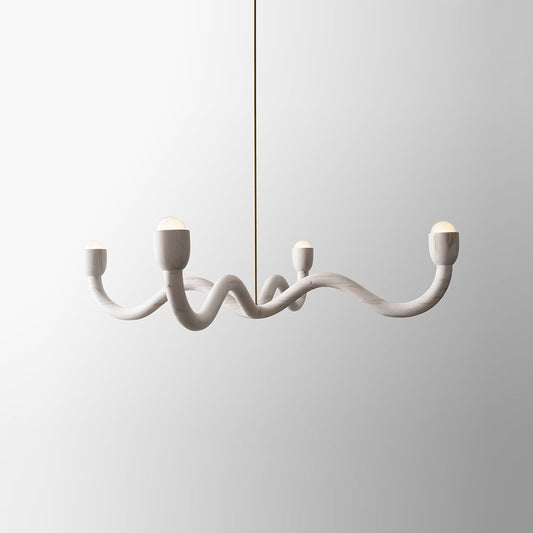 Squiggle Chandelier in Bleached Maple