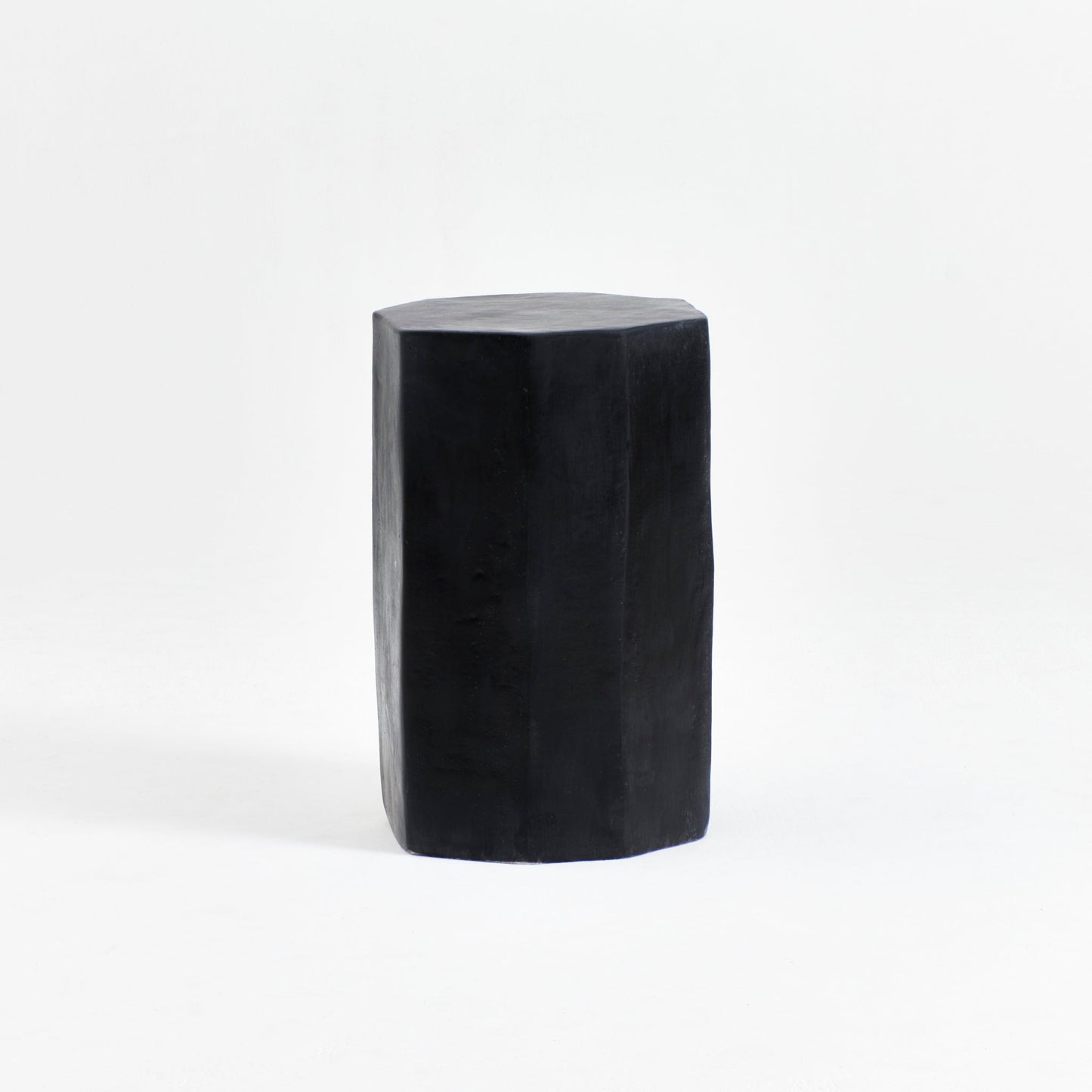 Tall Geometric Ceramic Side Table in Black End Tables