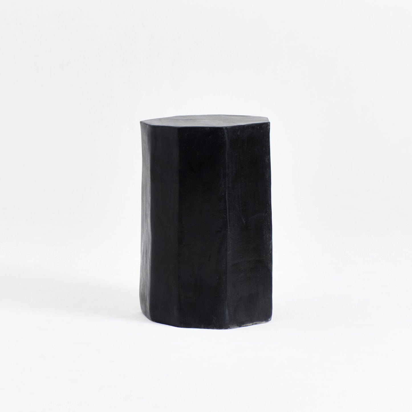 Tall Geometric Ceramic Side Table in Black End Tables