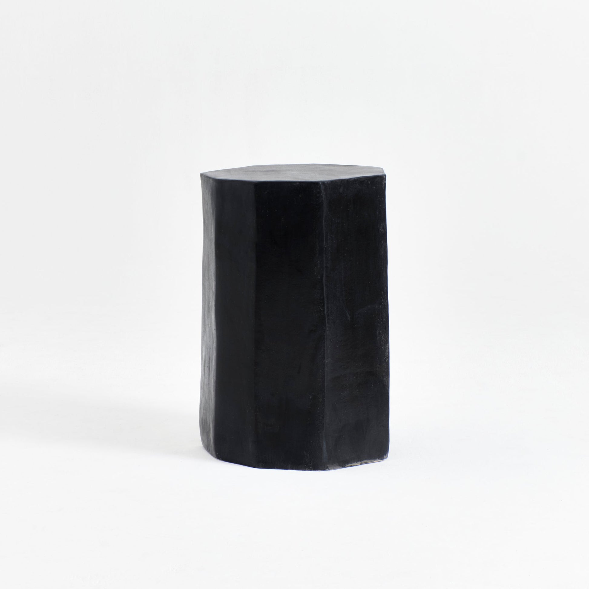 Tall Geometric Ceramic Side Table in Black End Tables