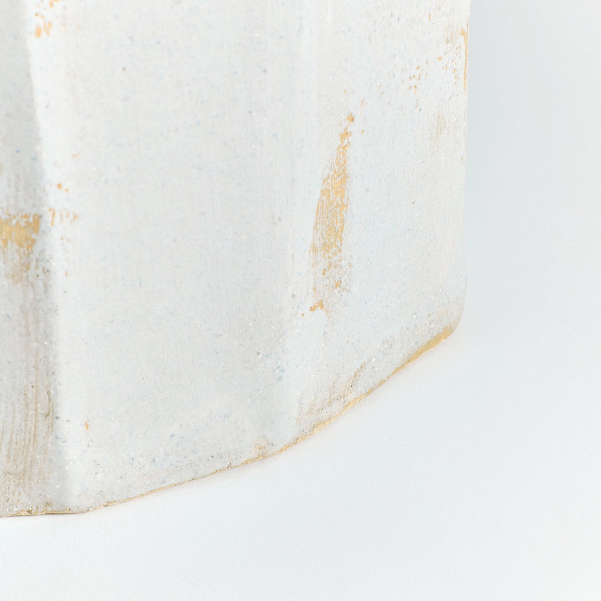 Tall Geometric Ceramic Side Table in White End Tables