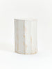 Tall Geometric Ceramic Side Table in White End Tables