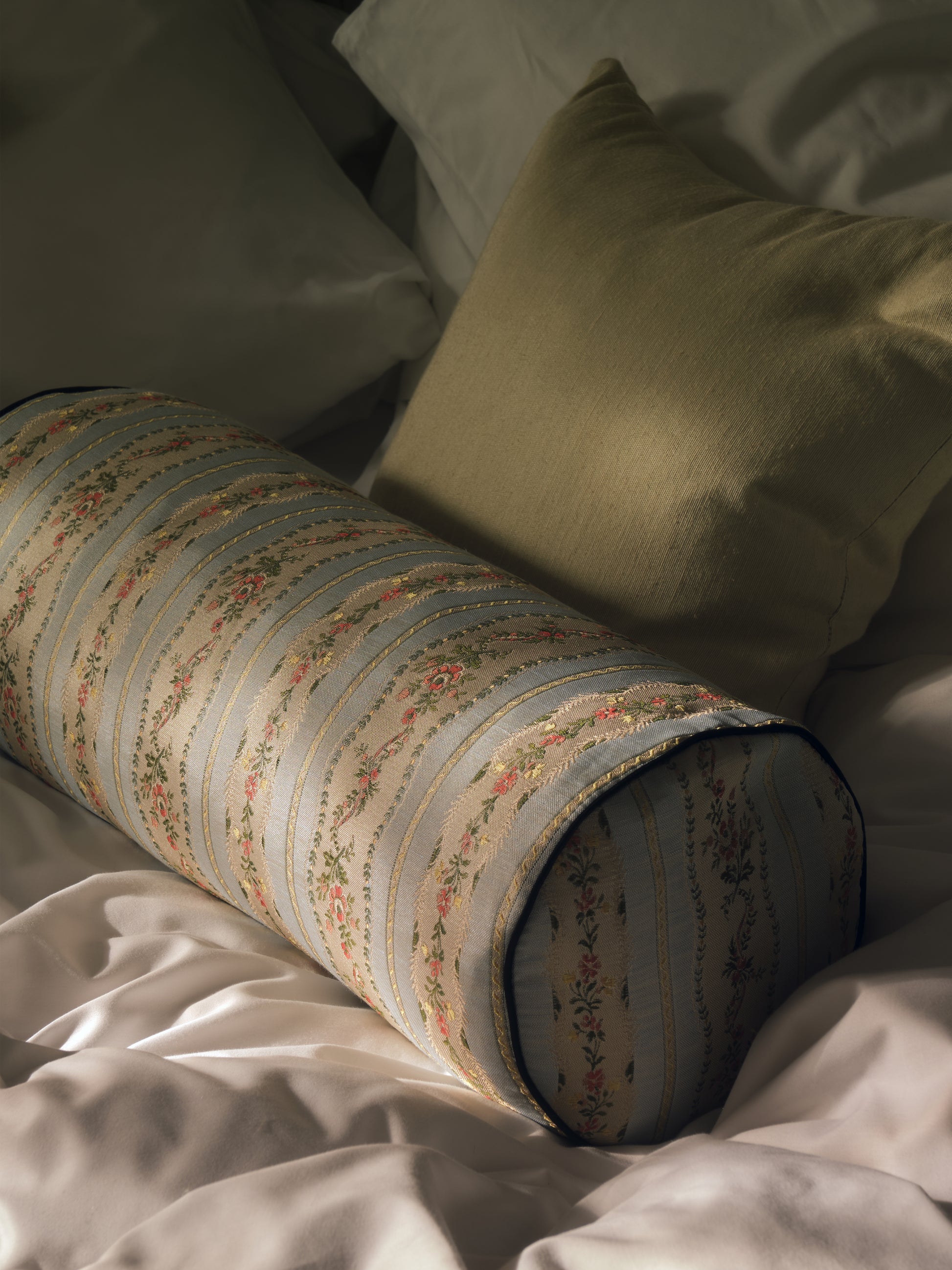 The CC Bolster in Spitalfields Stripe Pillows