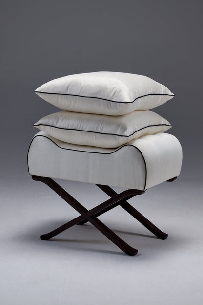 The CC Piped Cushion in Silk Sateen Pillows