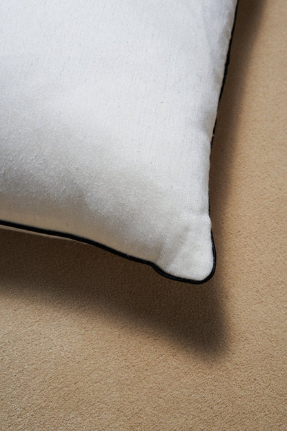The CC Piped Cushion in Silk Sateen Pillows