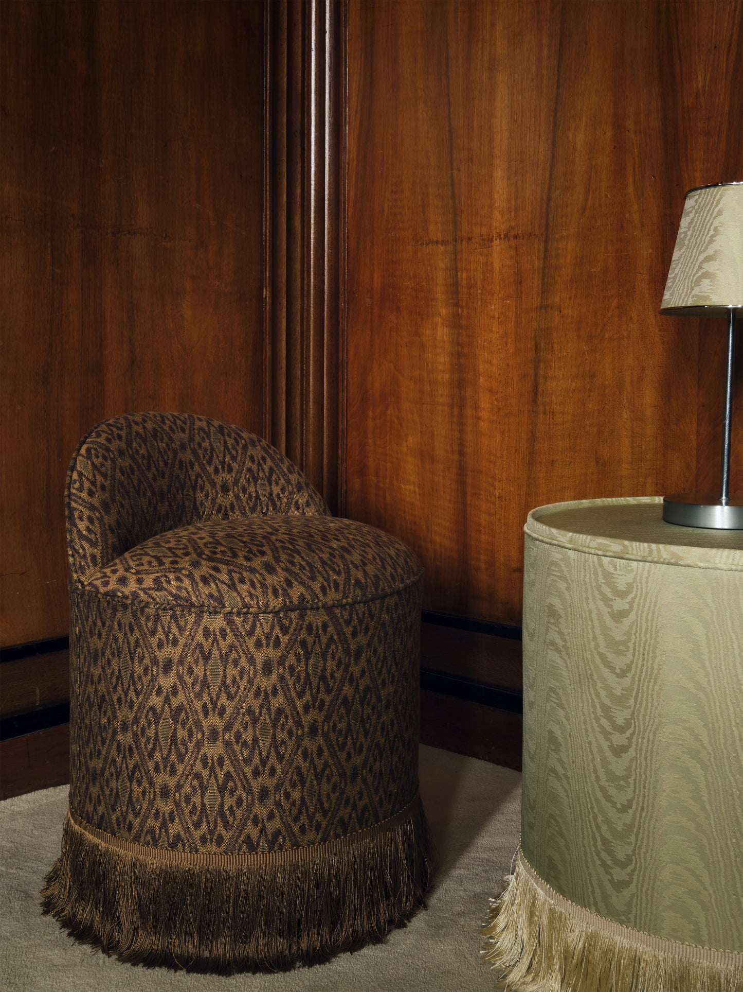 The Nut Shade in Moiré Lampshades