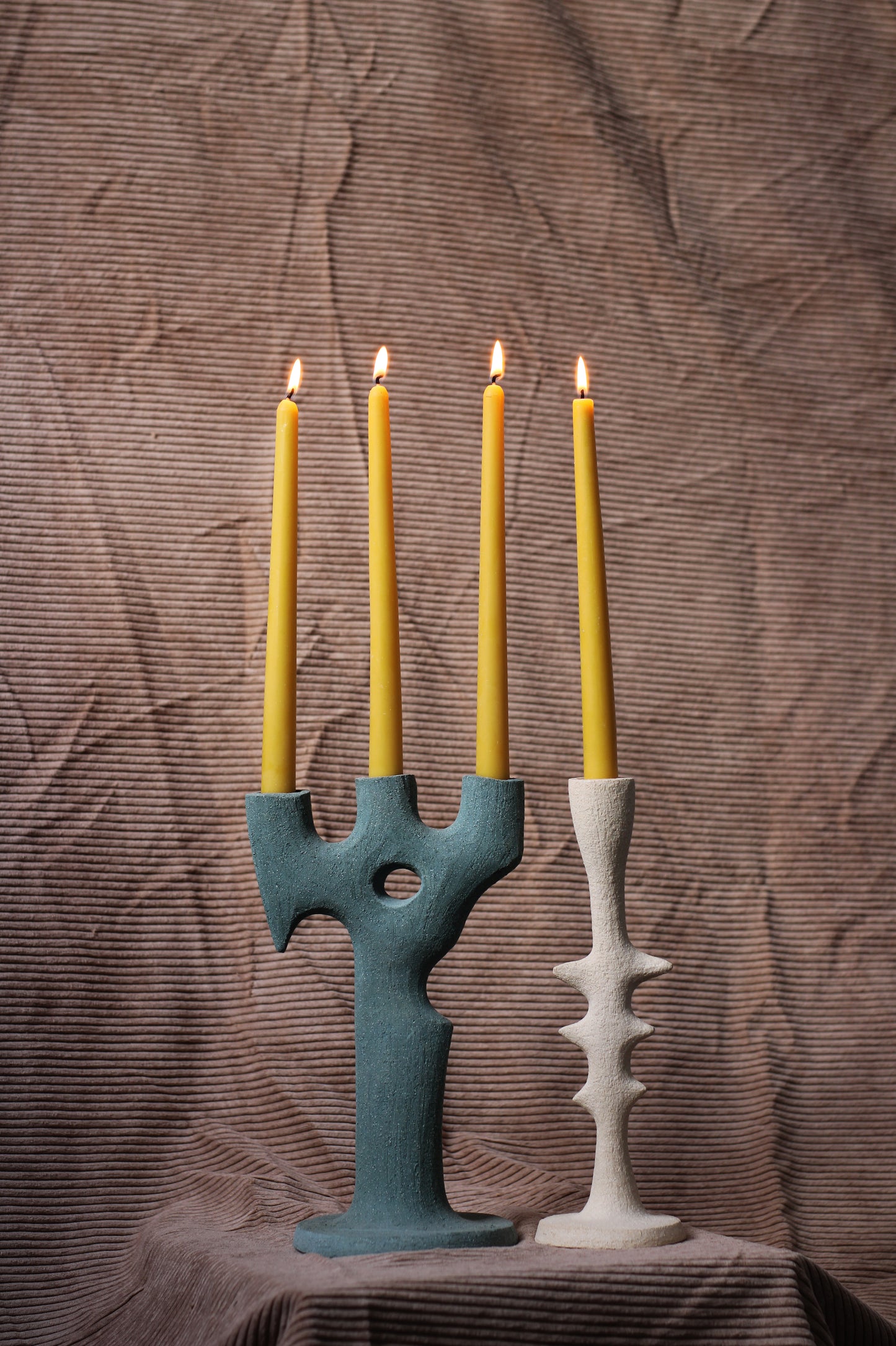 Thoracic White Candleholder Candle Holders