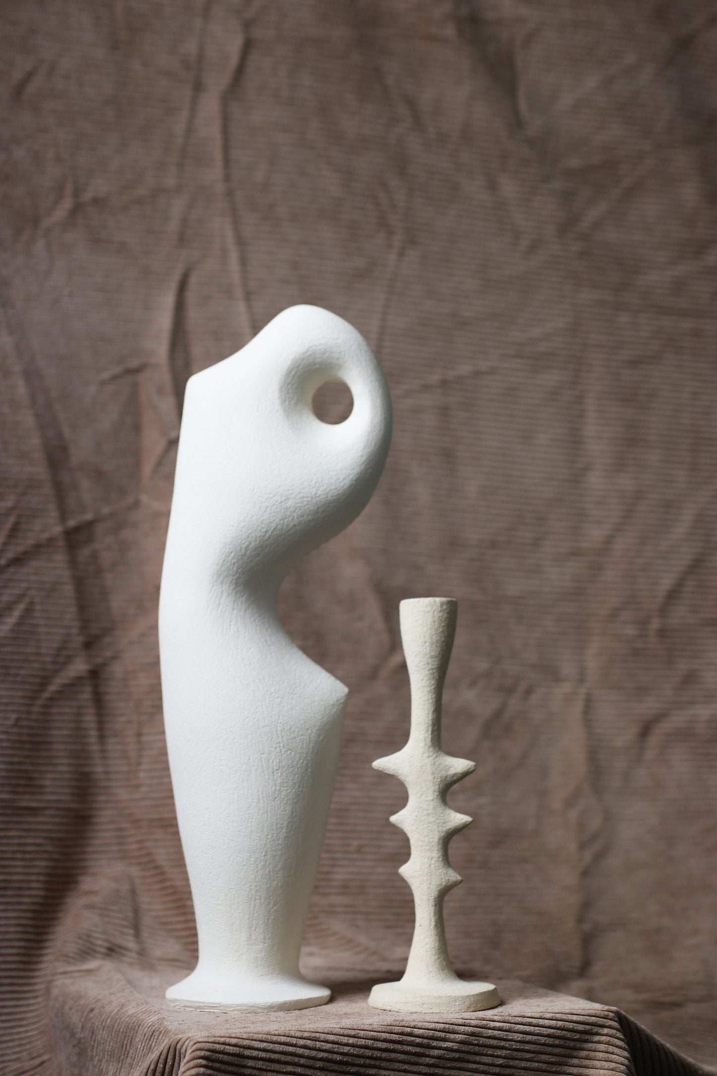 Thoracic White Candleholder Candle Holders