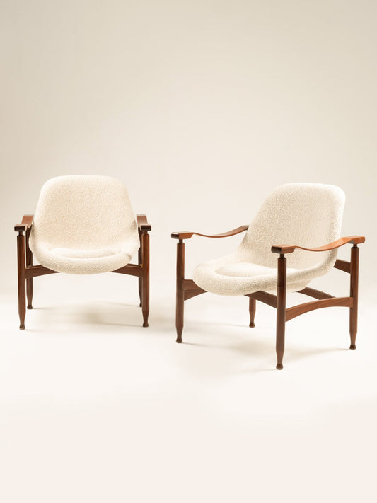 Pair of Tiki Armchairs by Busnelli, Italy 1960s Chairs