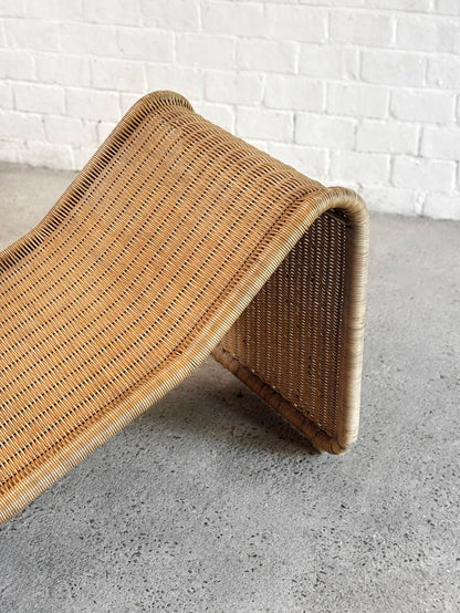 Tito Agnoli for Pierantonio Bonacina, Italian 1960s P3 Chaise Lounge in Metal and Natural Cane Chaise Lounges