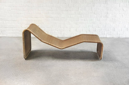 Tito Agnoli for Pierantonio Bonacina, Italian 1960s P3 Chaise Lounge in Metal and Natural Cane Chaise Lounges