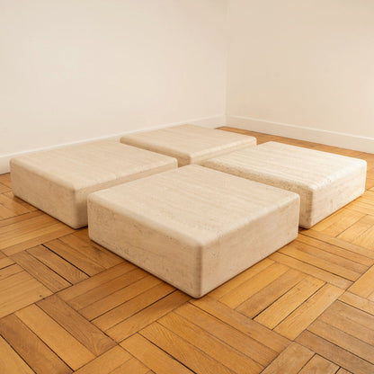 Travertine Tables - Claude Berraldacci, France 1990s Coffee Tables