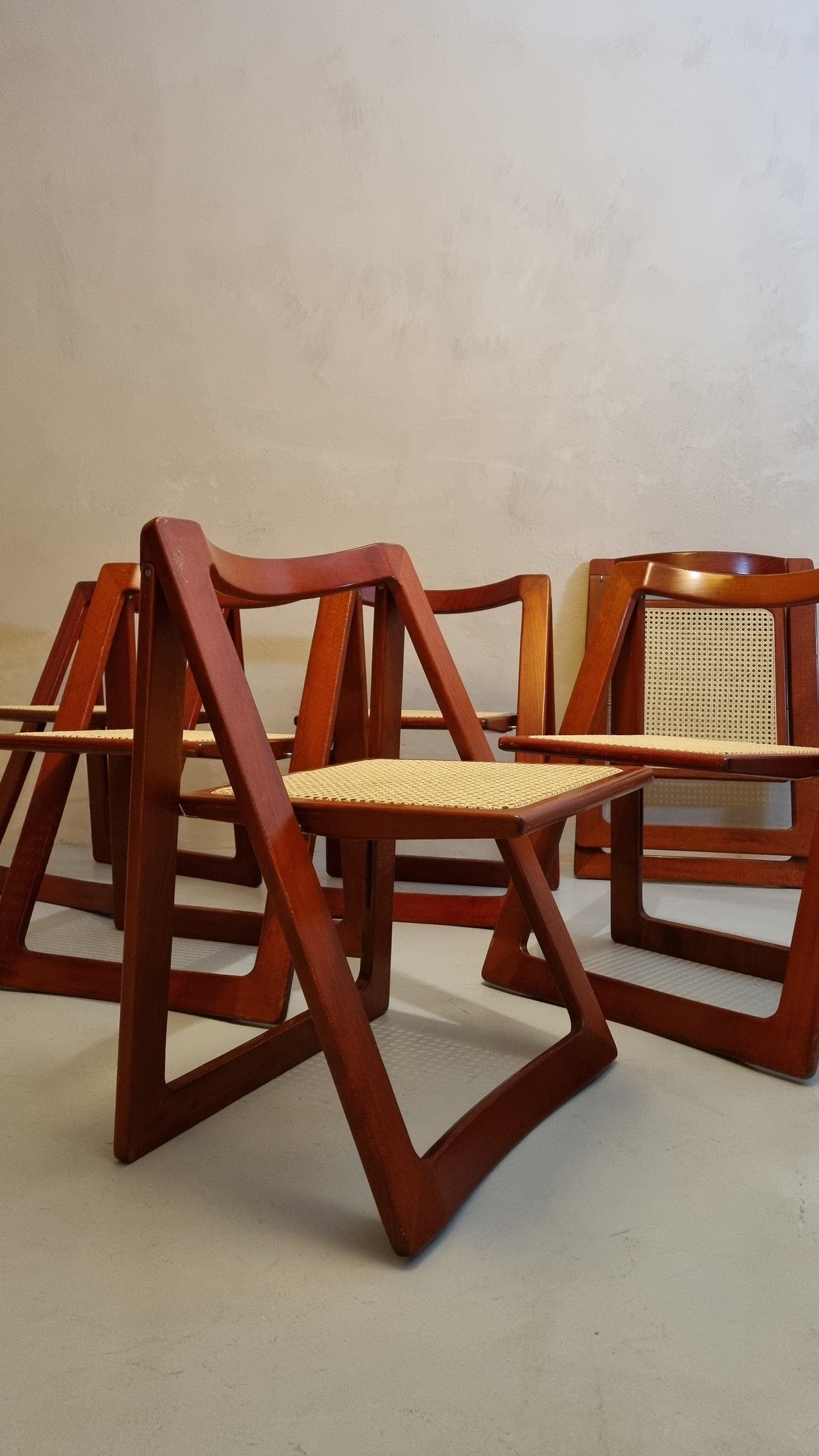 Trieste Folding Chairs by Aldo Jacober (Set of 6) Chairs Vintage