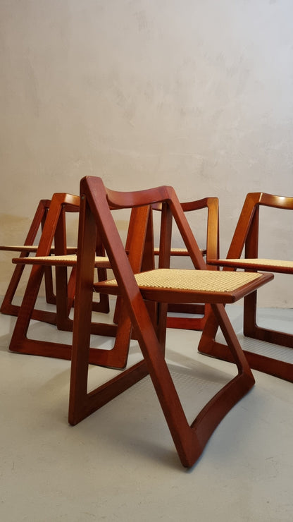 Trieste Folding Chairs by Aldo Jacober (Set of 6) Chairs Vintage