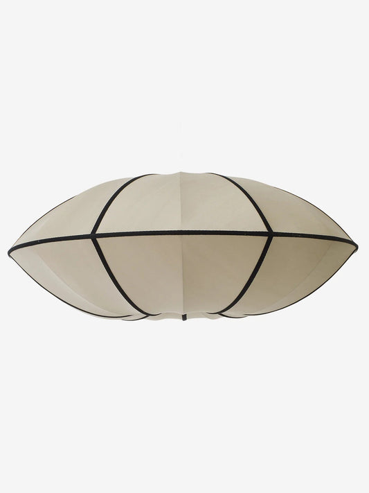 UFO Extra Large Lampshade in Classic silk with Black Ribbon Lamp Shades