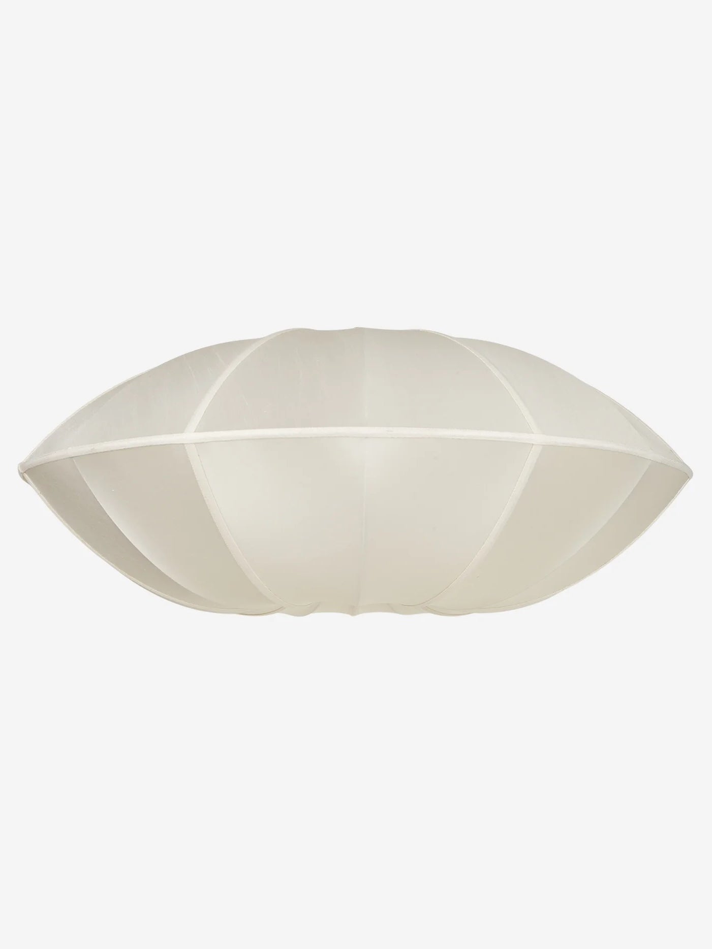 UFO Extra Large Lampshade in Off-White Silk with White Ribbon Lamp Shades