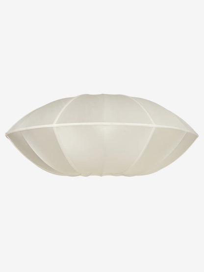 UFO Extra Large Lampshade in Off-White Silk with White Ribbon Lamp Shades