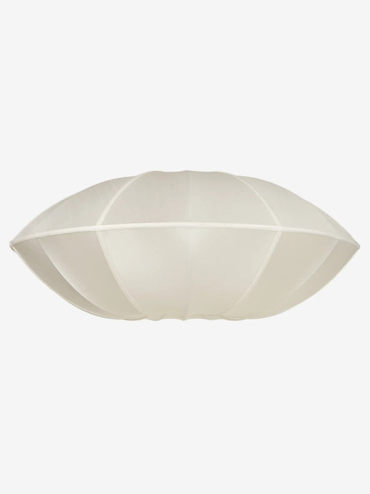UFO Extra Large Lampshade in Off-White Silk with White Ribbon Lamp Shades