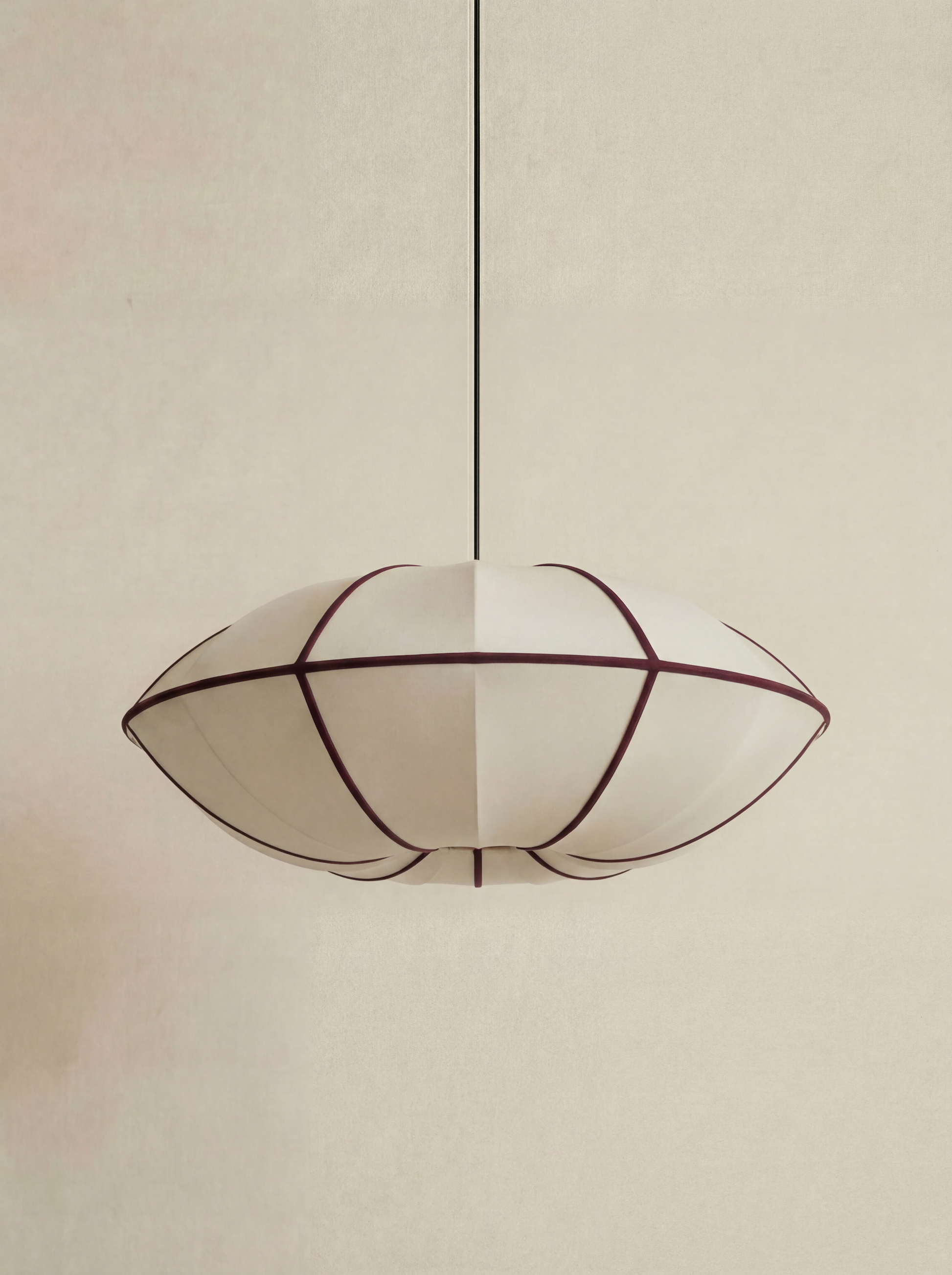 UFO Silk Pendant in Bordeaux by Oi Soi Oi, Pendant Lights – Claude UFO Silk Pendant in Bordeaux by Oi Soi Oi, Pendant Lights – Claude