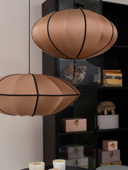 UFO Silk Pendant in Rosebrown with Black Ribbon by Oi Soi Oi Pendant Lights