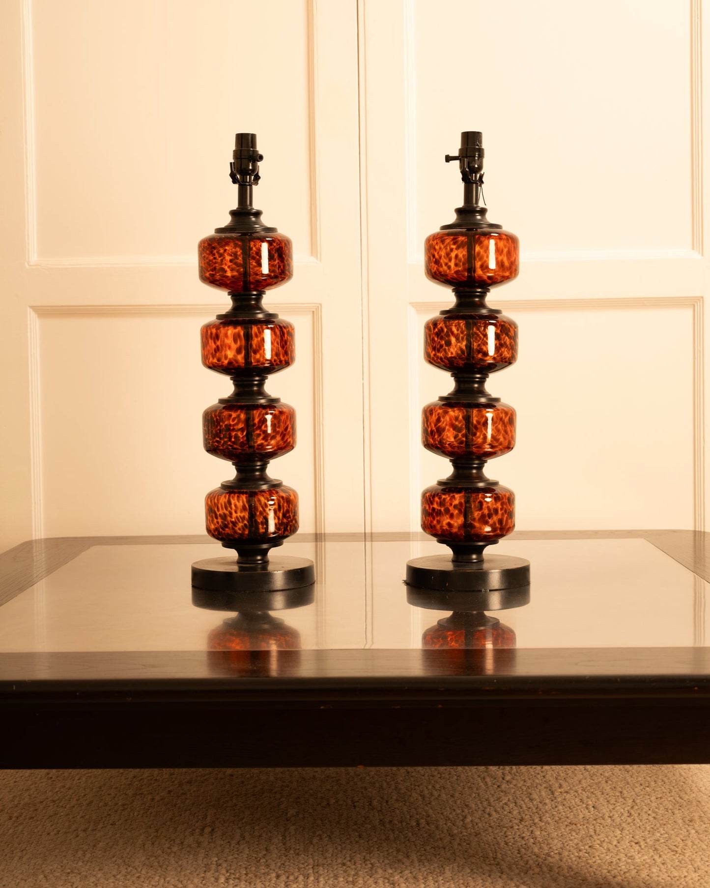 Pair of Speckled Glass USA Table Lamps Table Lamps