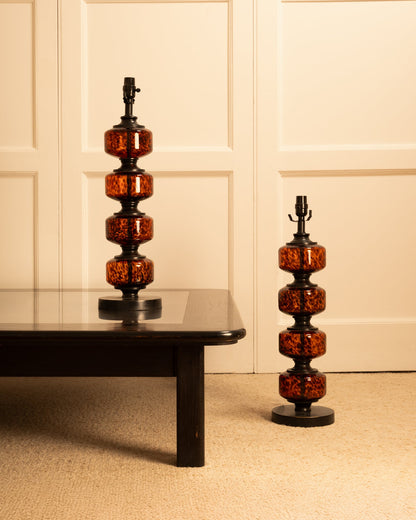 Pair of Speckled Glass USA Table Lamps Table Lamps