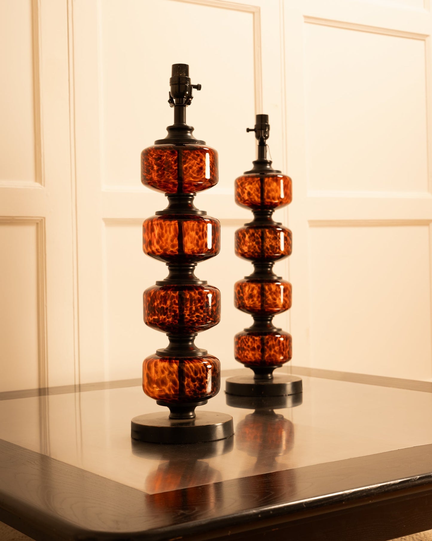 Pair of Speckled Glass USA Table Lamps Table Lamps