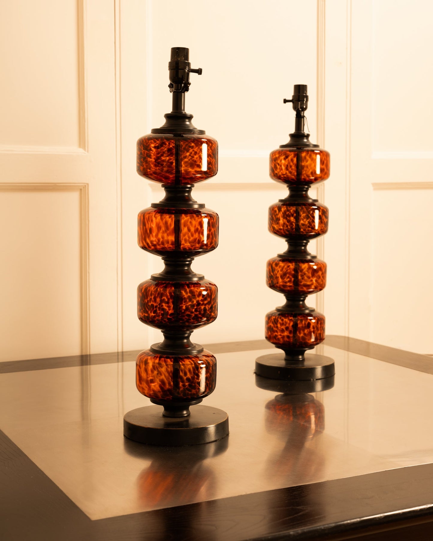 Pair of Speckled Glass USA Table Lamps Table Lamps