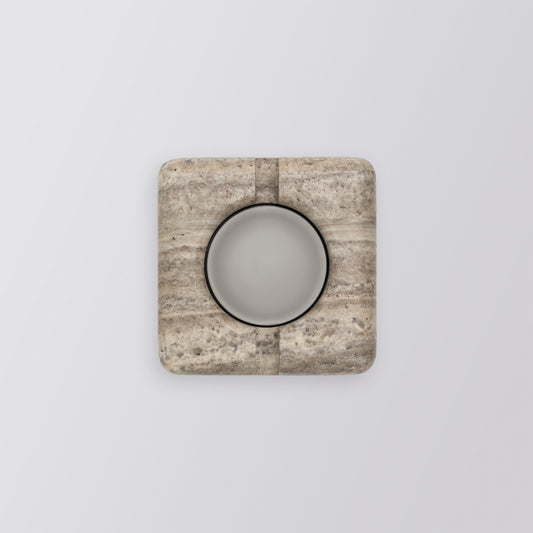 Ulah Wall Light in Travertine Outer Shell Frosted Glass Sconces