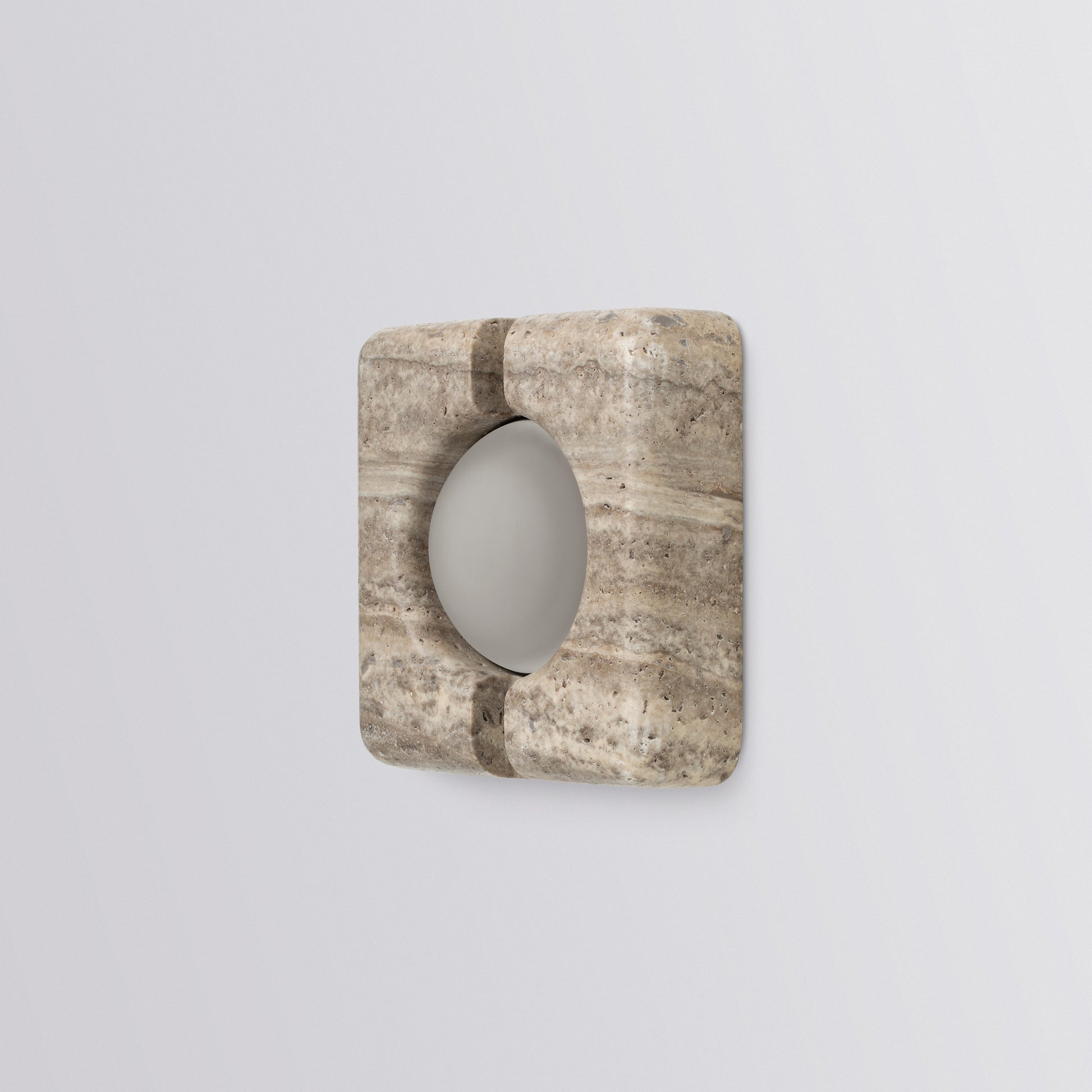 Ulah Wall Light in Travertine Outer Shell Frosted Glass Sconces