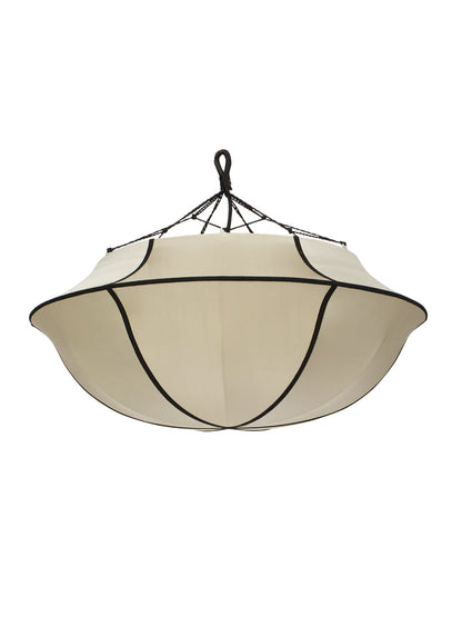 Umbrella Silk Pendant in Classic Silk with Black Ribbon by Oi Soi Oi Pendant Lights