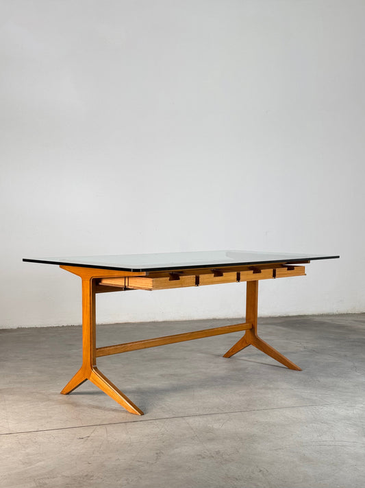Very Rare Walnut Working Table/Desk by Ignazio Gardella, Milano - Italy, 1950 Desks
