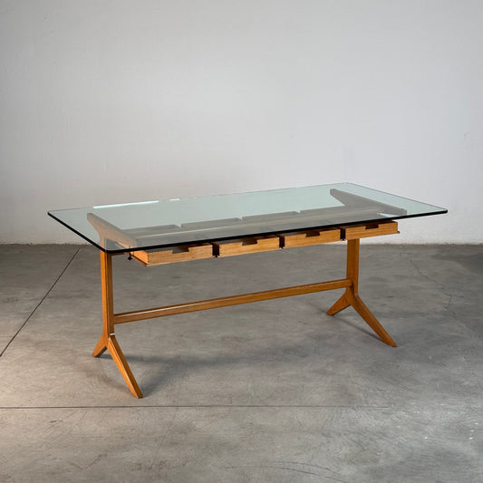 Very Rare Walnut Working Table/Desk by Ignazio Gardella, Milano - Italy, 1950 Desks