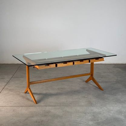 Very Rare Walnut Working Table / Desk by Ignazio Gardella, Milan, Italy, 1950 Desks
