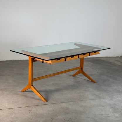 Very Rare Walnut Working Table / Desk by Ignazio Gardella, Milan, Italy, 1950 Desks