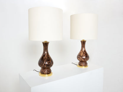 Vincenzo Nason Avventurina Murano Glass Table Lamps 1960s Table Lamps