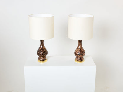 Vincenzo Nason Avventurina Murano Glass Table Lamps 1960s Table Lamps