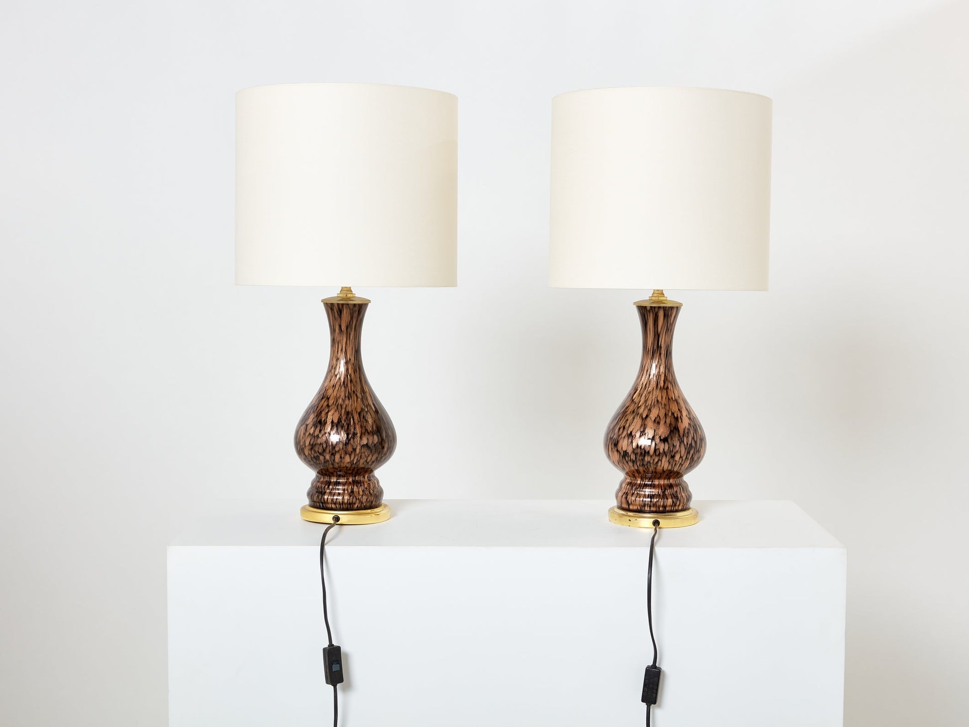 Vincenzo Nason Avventurina Murano Glass Table Lamps 1960s Table Lamps