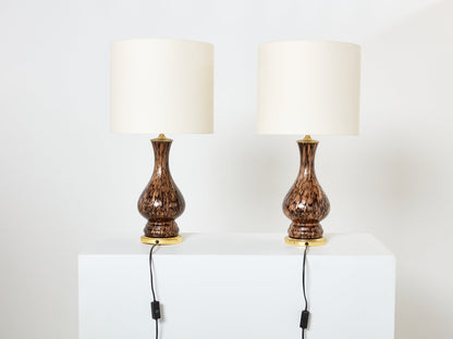 Vincenzo Nason Avventurina Murano Glass Table Lamps 1960s Table Lamps