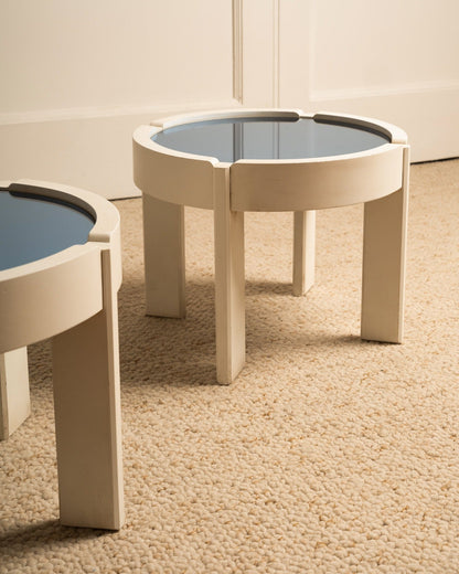 Pair of Blue Tables - Italy 1970s End Tables