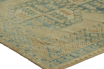 Vintage Ersari 8x13 Rug in Beige-Brown and Teal Geometric Patterns from Rug & Kilim Rugs