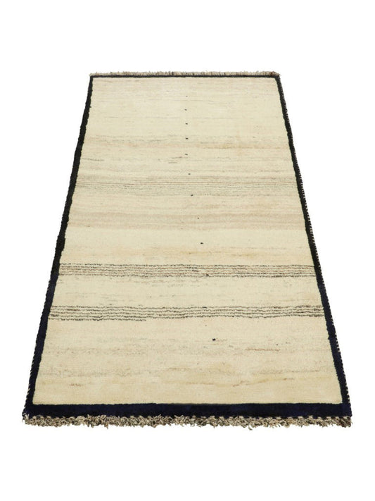 Vintage Gabbeh Persian Runner Rug in Black and Cream Tones from Rug & Kilim Rugs