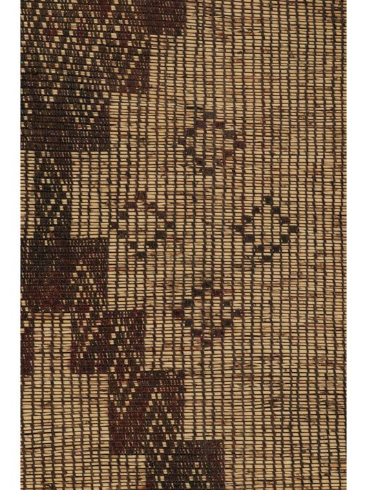 Vintage Moroccan Tuareg Mat in Beige & Brown Geometric Pattern from Rug & Kilim Rugs
